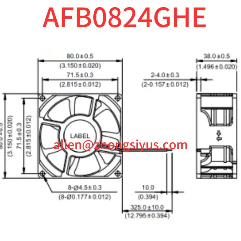 Brand-new AFB0824GHE 8038/24V inverter brute force cooling fan