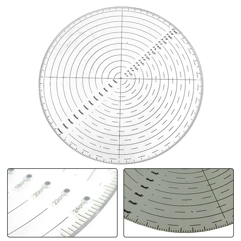 1pc 10inch Round Center Finder Circle Gauge Woodworking Ruler For Drawing Circle For Wood Poster Boards Plastic Metal Glass