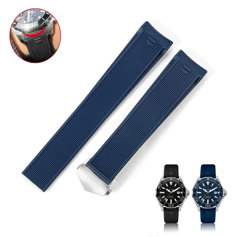 

Rubber Silicone Watch Strap Waterproof Bracelet Watchband for TAG HEUER AQUARACER 300 WAY201B Watchchain 22mm