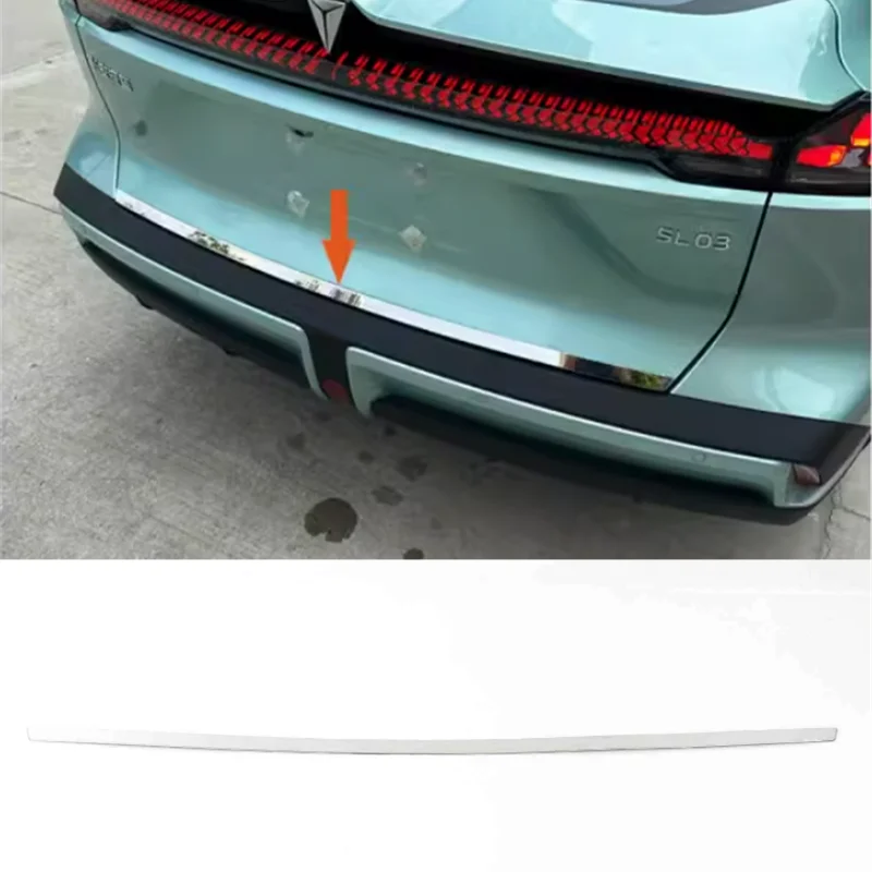 For CHANGAN Dark Blue DEEPAL SL03 2022 2023 Exterior Accessories Rear Trunk Tailgate Door Strip Streamer Lid Cover Trim Stainles