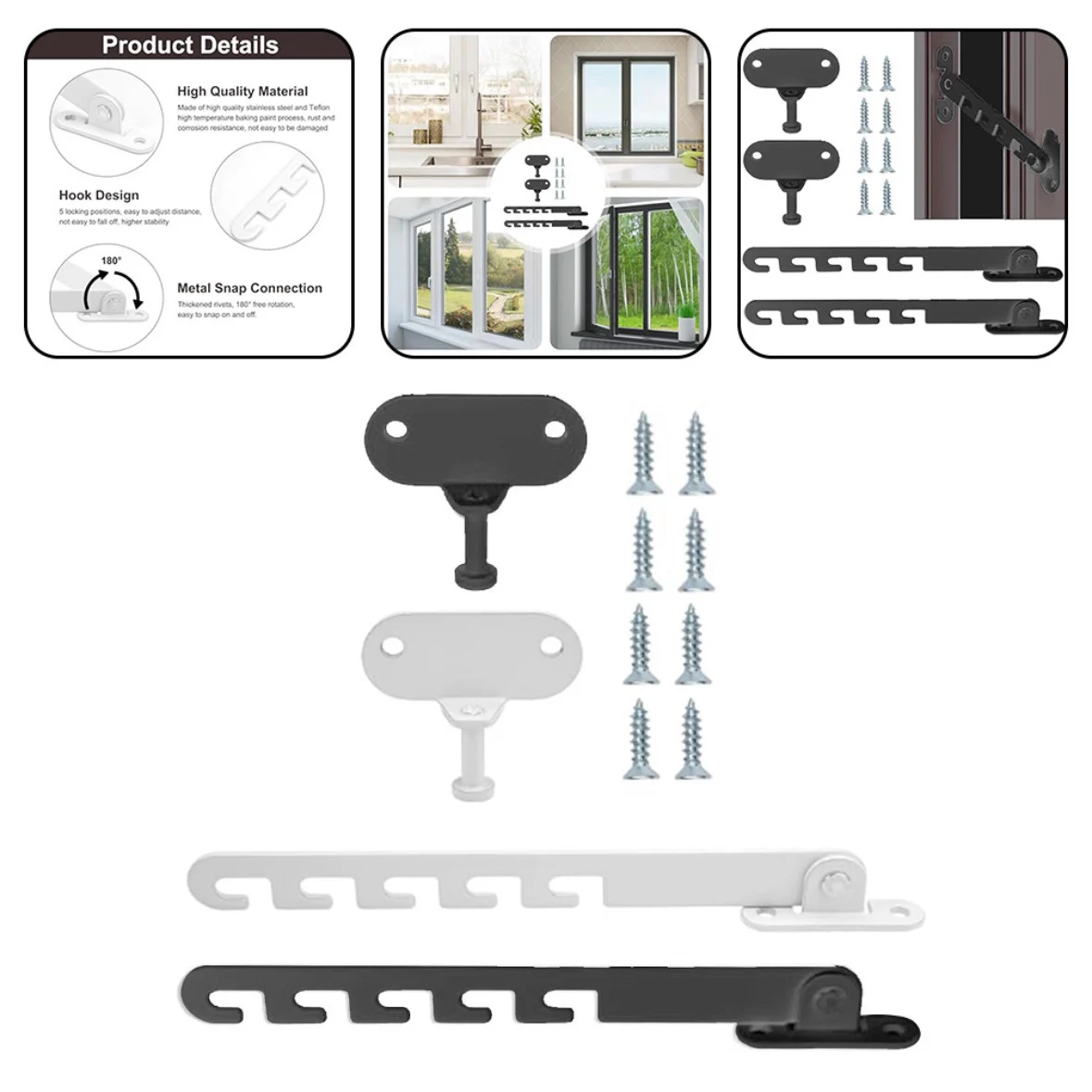 Strong Wind Protection For Home Windows Window Adjuster Folding Window Limiter Adjustable Limits Carbon Steel Material