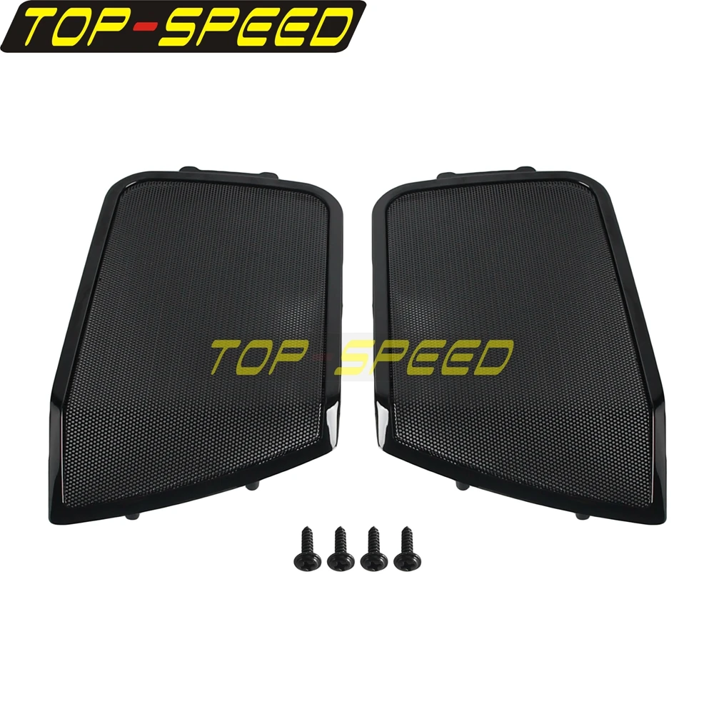 For Harley Touring Electra Street Road Glide Ultra Classic CVO FLHTCU FLHTC 94-13 Motorbike Saddlebag Speaker Lids Grills Cover