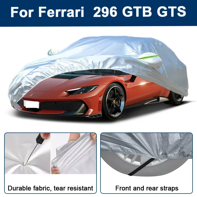 

Полный чехол для автомобиля Ferrari 296 GTB с отражающими полосами, водонепроницаемый, снегозащитный, пылезащитный, с защитой от ультрафиолета, автомобильный аксессуар