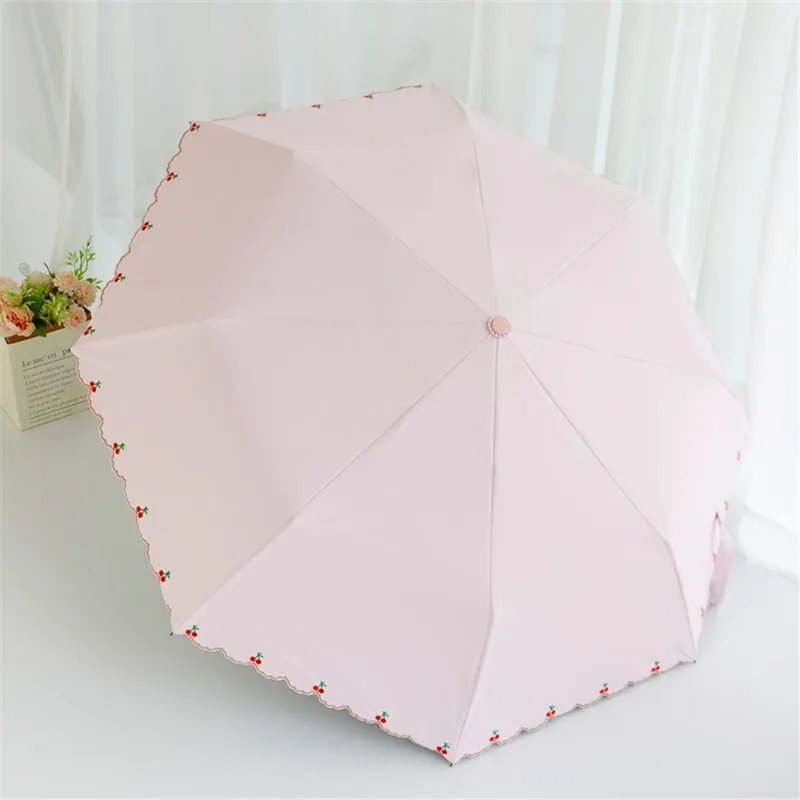 

Embroidered Lace Umbrella Fully Automatic Folding All Weather Black Glue Sunscreen for Women Gift Parasol Umbrella Rain Gear