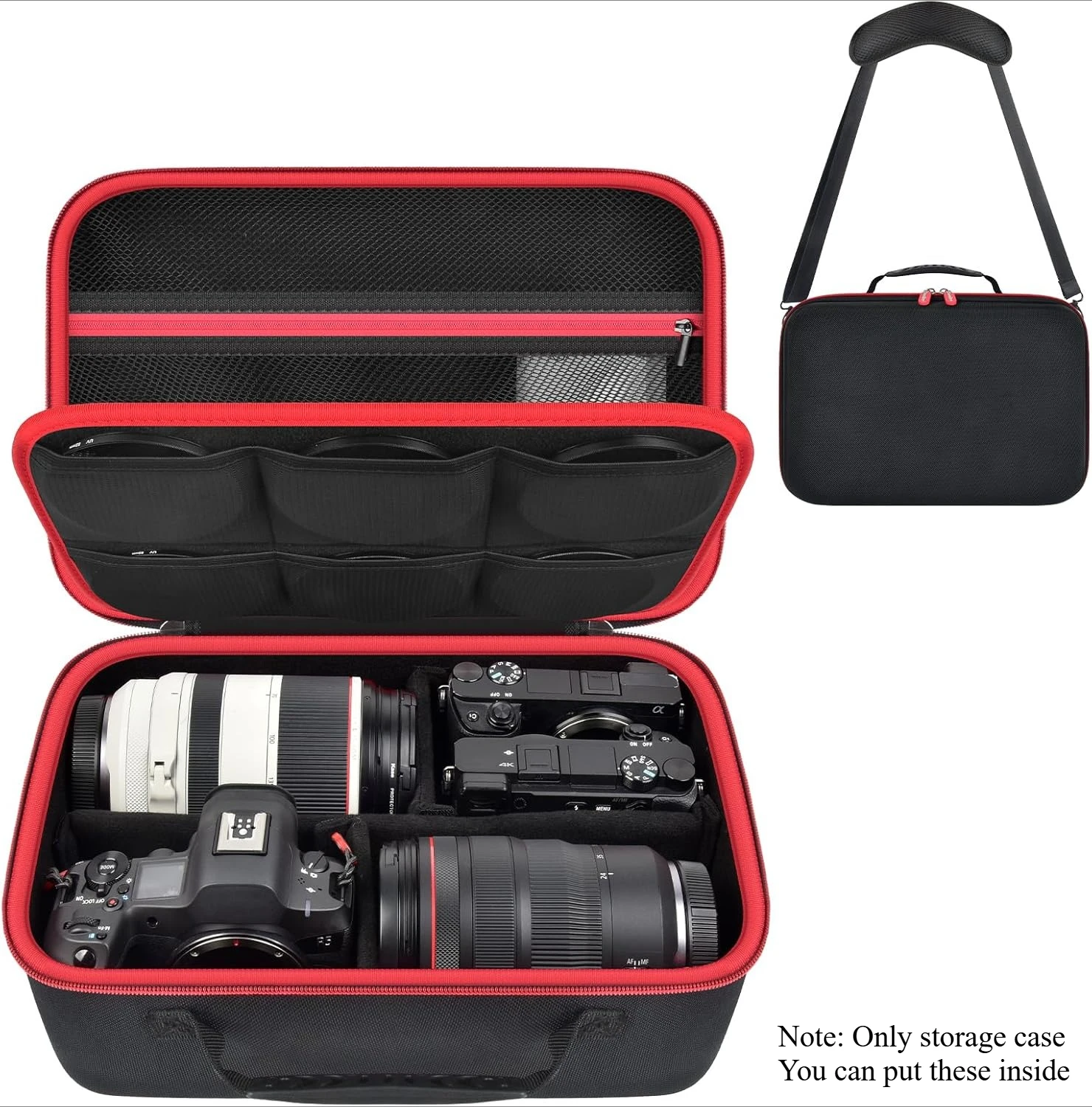 （CASE ONLY)Camera Case for Canon EOS Rebel T7/R50/R6 Mark II/R100, for Sony Alpha 7 IV/ ZV-E10/ A6400/ A6700/A6100, for Nikon D7