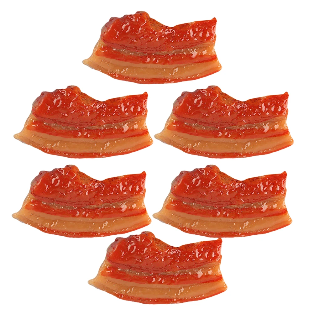 

6pcs Fake Meat Model Decorative Kitchen Prop Lifelike Food Toy Artificial Pork Belly Plaything Montessori Educational