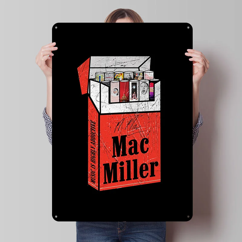Mac Miller Poster Customized Wall Art Vintage Metal Signs Retro Tin Plaque for Man Cave Custom Plate Bed Room Decoration Cozy