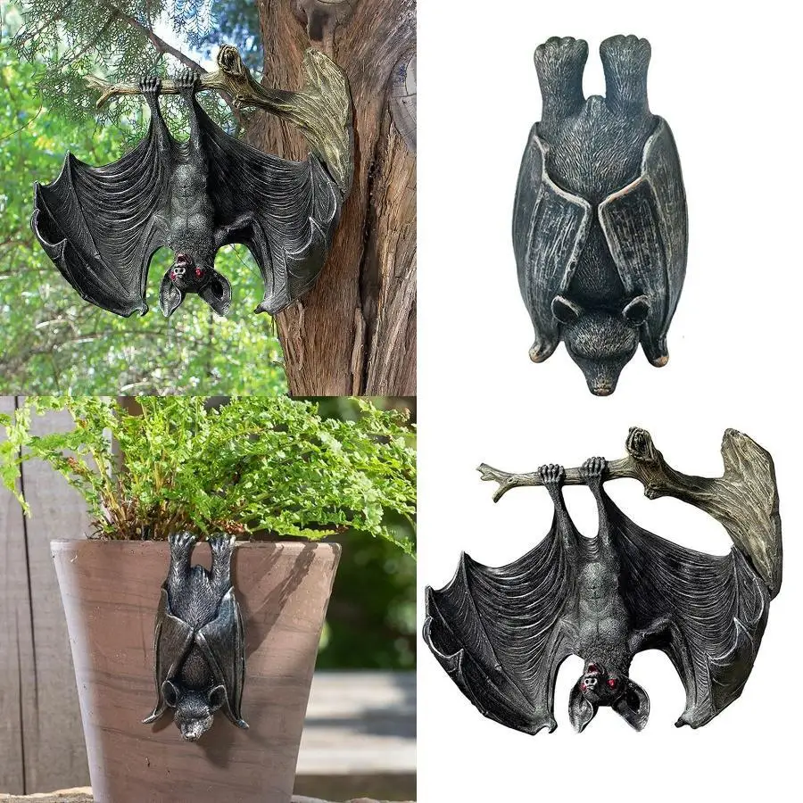 Halloween Devil Monster Bat Hanging Ornament Resin Pendant Statue Spooky Garden Courtyard Indoor Outdoor Home Party Decoration