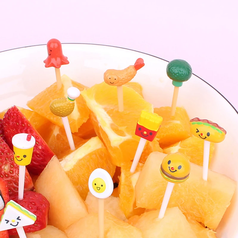 Fruit Forks For Children Lunch Box Watermelon Mini Plastic Dessert Pastry Kids Snack Forks Set Small Cute Dessert Cake Forks