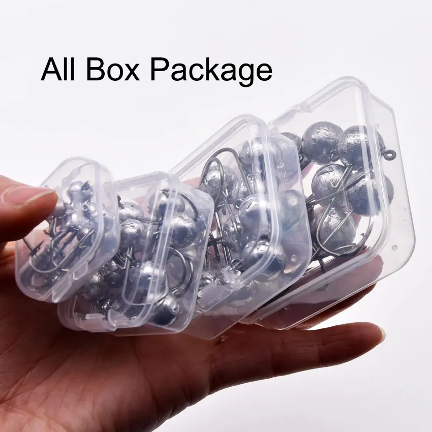 JYJ 2g 3g... 20g 10 ชิ้นกล่อง Rigging head hook สําหรับตกปลาหนอนเหยื่อล่อ, Bass pike perch ตกปลา jig head hook