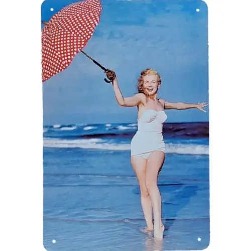 Marilyn Monroe Vintage Pinup Girl Metal Sign Retro 50s Hollywood Tin Sign 12x8