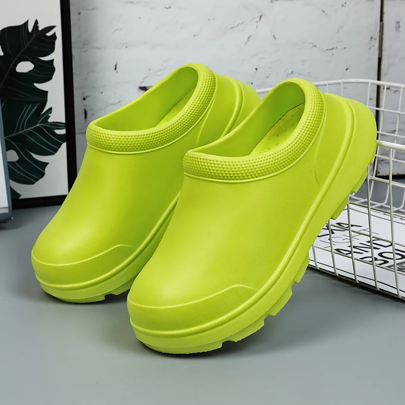 Men Work Chef Shoes Large Size Non-Slip Casual Loafers Waterproof and Oilproof Flat Shoes Restaurant Shoes Outdoor Rain Boots