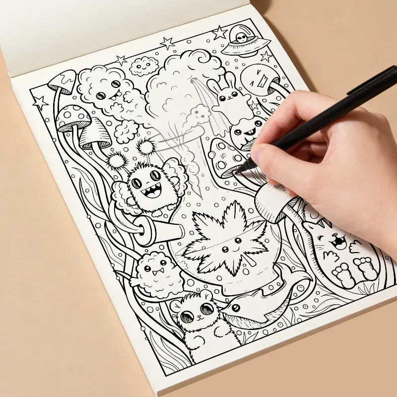 An Adult Decompression Hand Drawn Graffiti Book, Graffiti Line Draft Coloring Album, 24 Different Graffiti Drawing Patterns