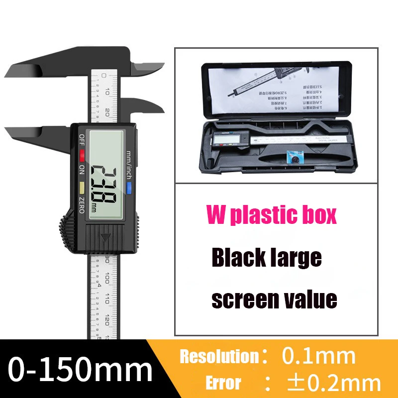 Larger LED Electronic Digital Caliper Carbon Fiber Dial Vernier Calipers Micrometer Digital Ruler Measuring Tool Mini Calibrator