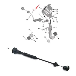 2150EC 2150CK Suitable for Peugeot 206CC 207 clutch cable Citroen C2 Clutch operating cable 9686559280 manual gear clutch cable