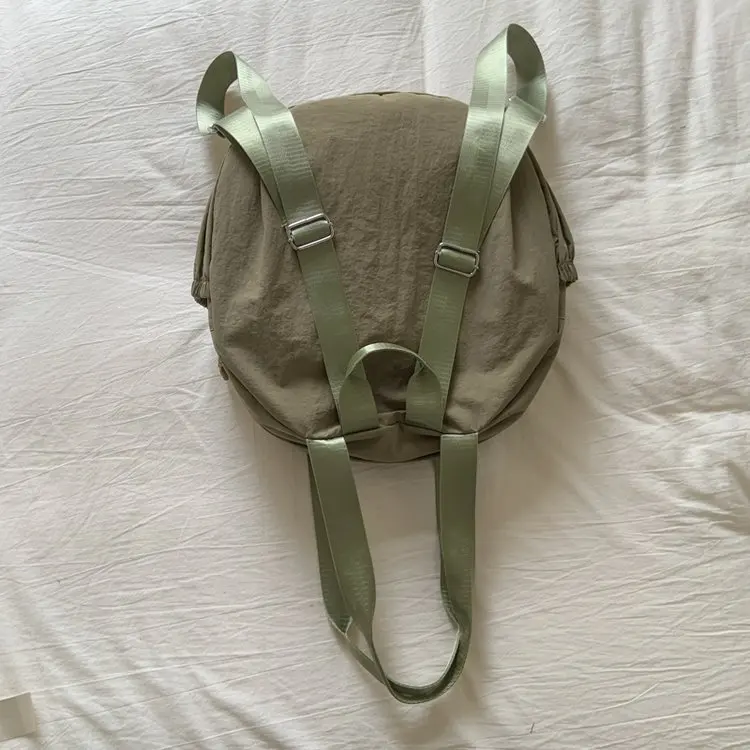 Korean Style Large Capacity Nylon Backpack Double Shoulder Strap Commuter Handbag Single Shoulder School Bag Casual Women's Bag