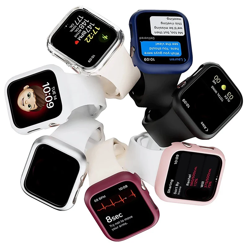 PC Cover for Apple Watch Case 45mm/44mm/41mm/40mm Hollow Bumper No Screen Protector for iWatch Series 9/8/7/6/se/5/4 accessories