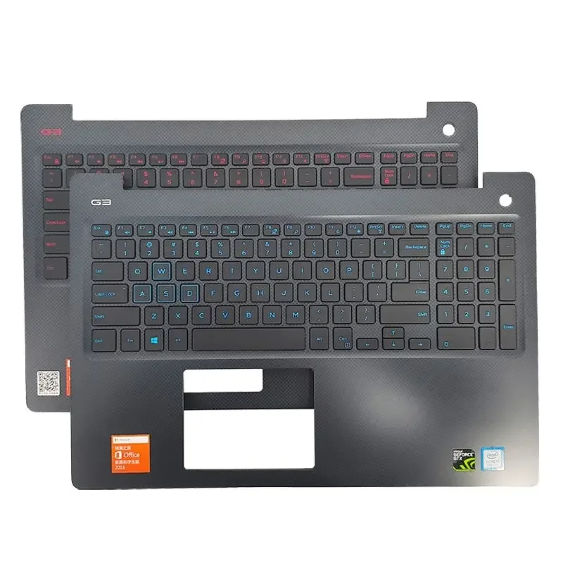 New US Keyboard For Dell G3 15 3579 Laptop Palmrest Upper Cover Replacement Case with English Keyboard Gamer Red Blue Backlight