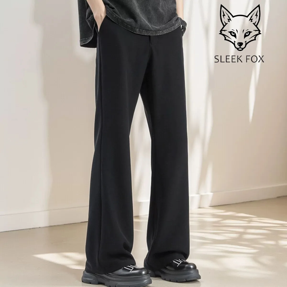 Korean Style Men's New Iron-Free Draped Suit Pants Autumn Casual High Waist Loose Fit Business Formal Straight Leg Long Trousers