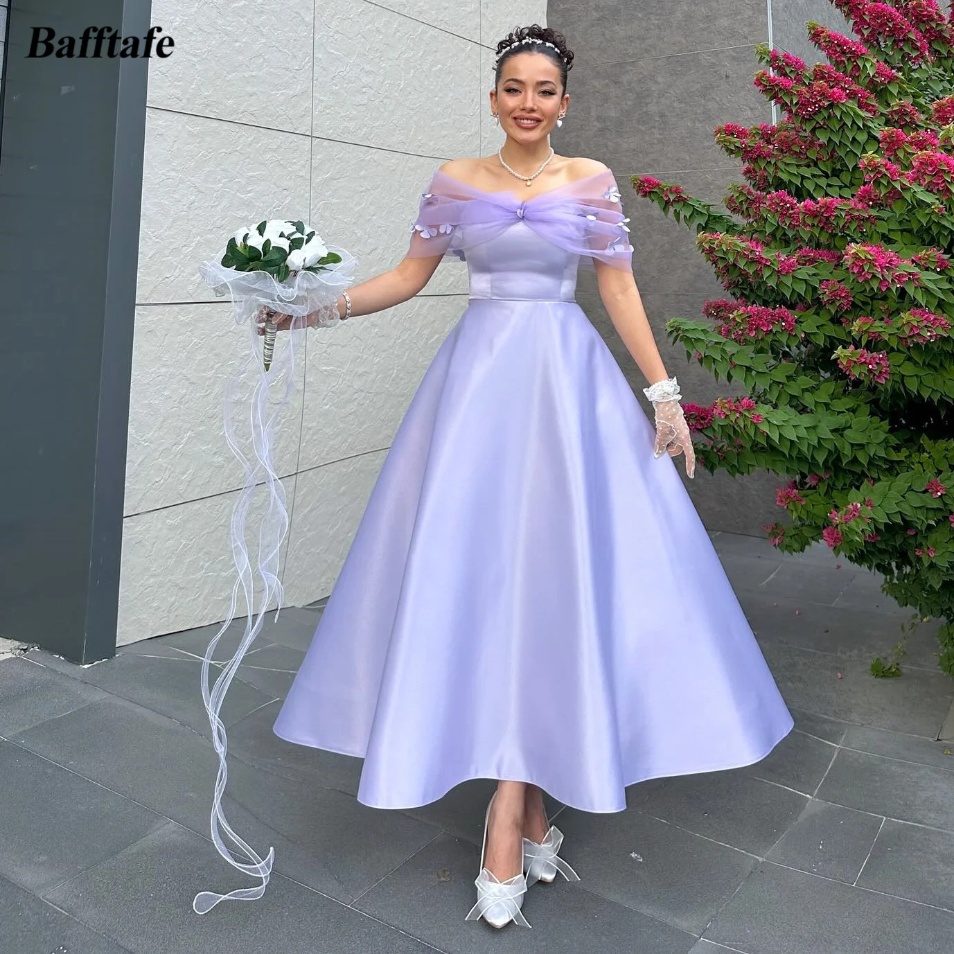 

Bafftafe Simple Satin Formal Party Customized Prom Dresses With Wrap Lace Up Women's Homecoming Dress Special Occasion Gowns