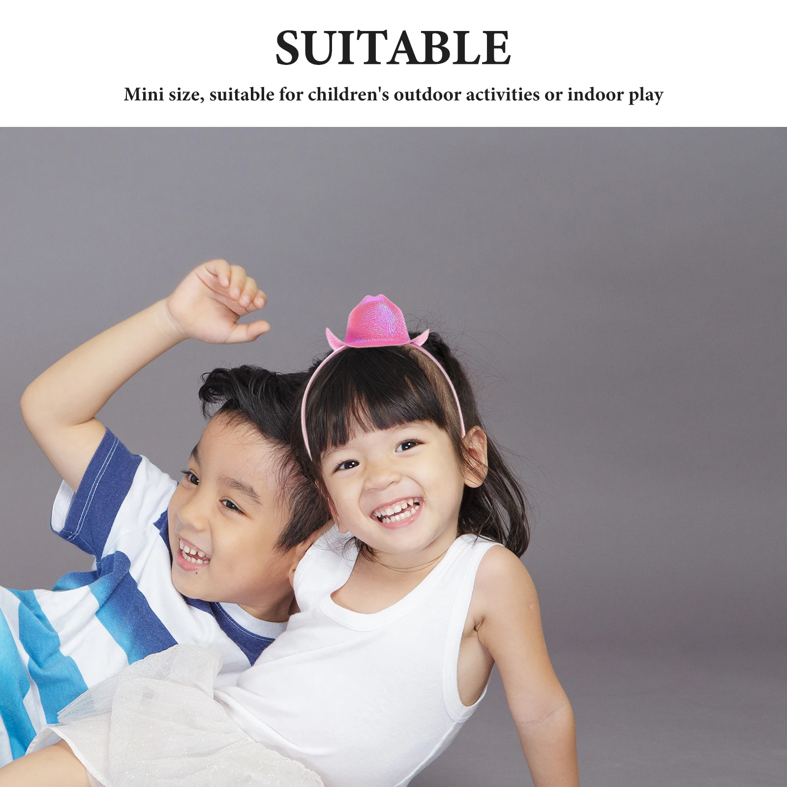 Glitzer-Cowboyhut-Stirnband, Western-Party-Accessoires, Cosplay, Geburtstag, Halloween, Weihnachten, Disco, Cowgirl-Kopfbedeckung