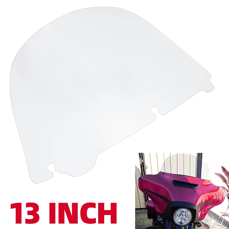 

Motorcycle 13" Windscreen Wind Deflector Fairing Windshield For Harley Touring Street Glide Electra Glide Classic FLHX 2014-up