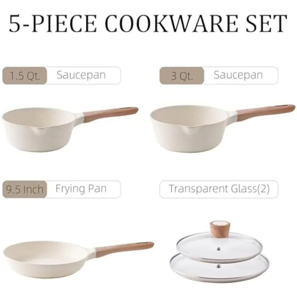 3 Qt Granite Saucepan Sets with Lid and 9.5