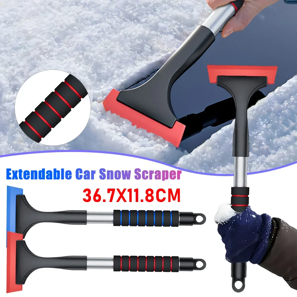 

Автомобильная лопата для снега с губчатой ручкой, выдвижной скребок для льда, размораживание, средства для удаления снега на лобовом стекле, инструменты для автоматической чистки ﻿