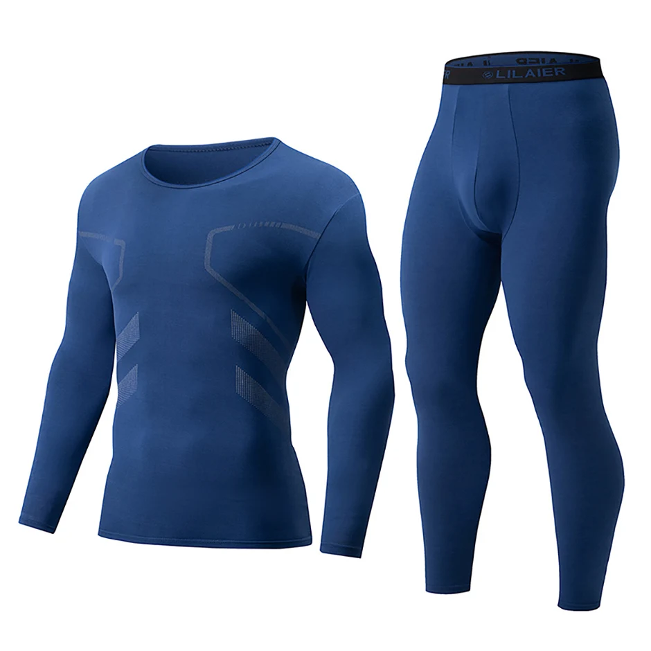 1/2 stück Herbst Und Winter männer Modische Gedruckt Casual Sport Unterwäsche Set Radfahren Und Laufen Plus Größe Basis warme Anzug – Detail 6