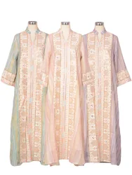 Stripe Arabic Dress Women Jalabiya, Sequins & Thread Embroidery Moroccan Kaftan, Evening Party Ramadan Eid Islam Muslim Abaya
