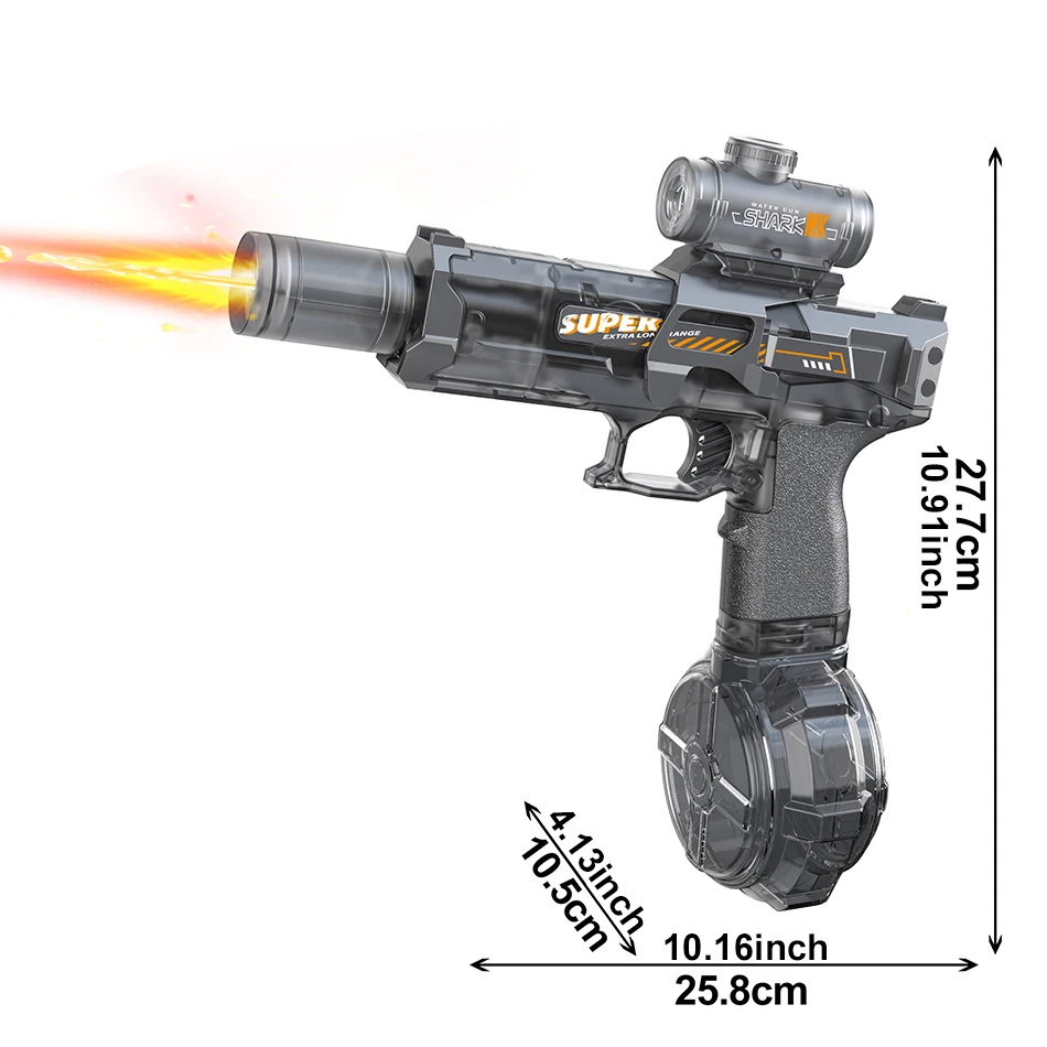 HUIQIBAO Elektrisch pulswaterpistool Gesimuleerd vlamsensorlicht Volautomatisch gevecht speelgoed Waterpistool Buitenstrandspeelgoed Volwassene