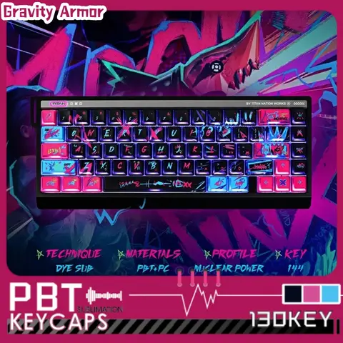 Hot Sale Lol Jinx Game Theme Keycaps Customization Mechanical Keyboard Anime Cartoon Festival Gift Keycaps Compatible 60/68/75