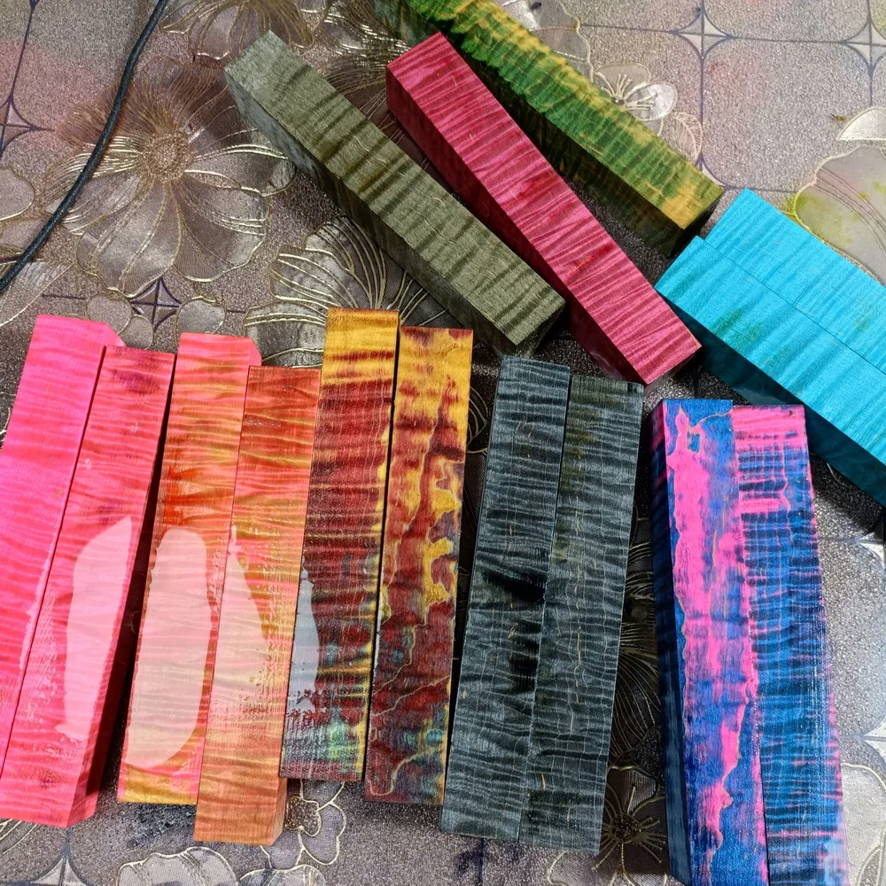 1PC 125x20x20mm Stable Wood Burl Pen Blank Colorful Stabilized Wood Pen Material Knife Handle Material