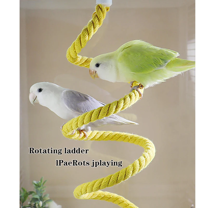 

[Cotton rope spiral ladder] Parrot supplies chewing toys colorful cotton rope bird climbing stand stick ladder