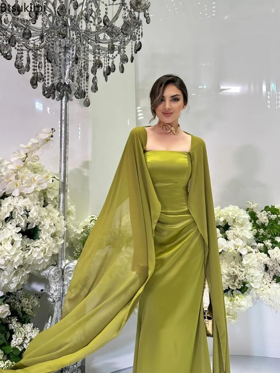 2025 Women's Flying Sleeve Party Evening Dresses Ramadan Morocco Kaftan Elegant Shawl Long Dress Jalabiya Islam Abaya Dubai Robe