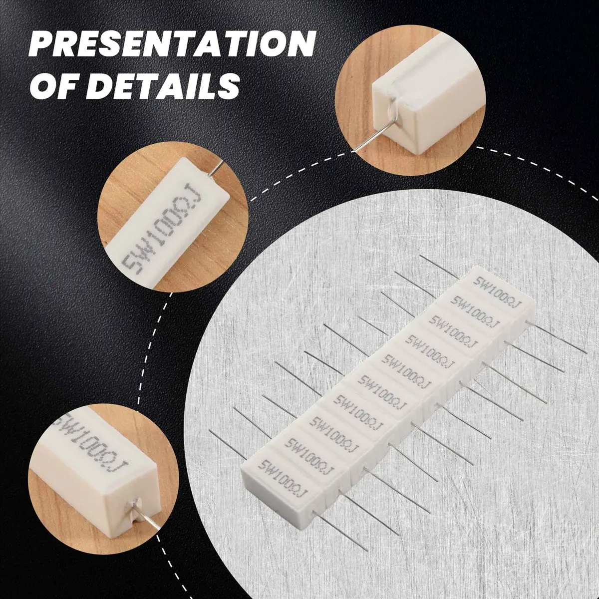 ABAN 10x Wirewound Ceramic Cement Resistors 100 Ohm 5W Watt 5%
