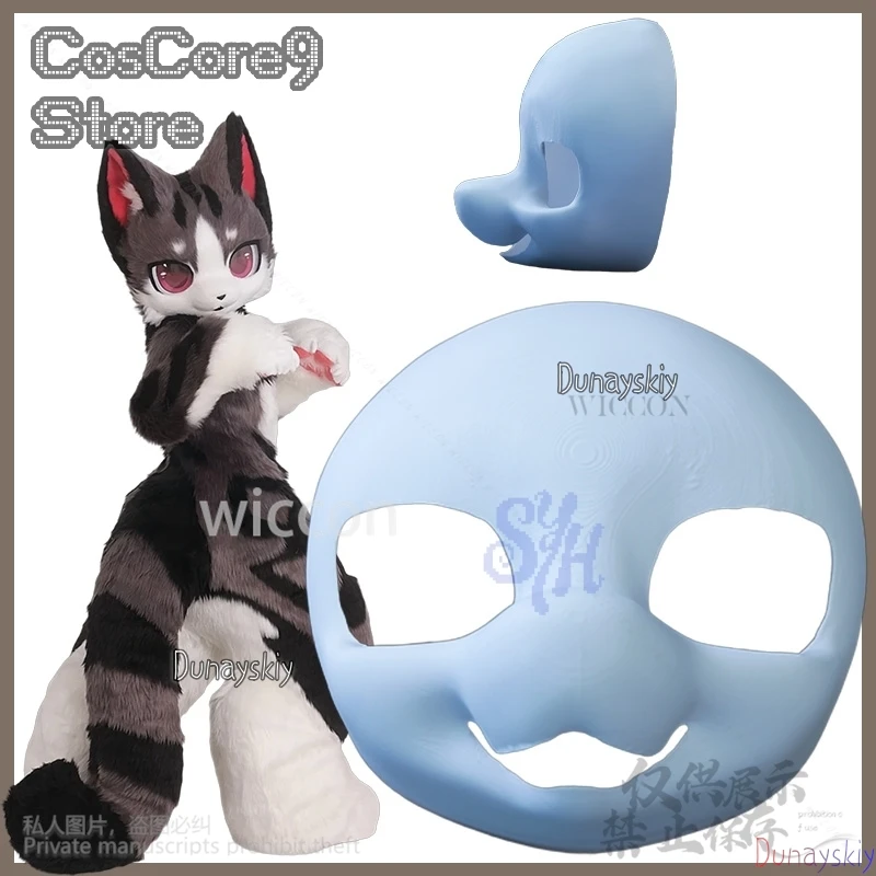 

Furry Cat Kigurumi Base Mask Fursuit Cosplay Anime Kig Head Beast Suit Skull Kawaii Lovely Headwear DIY Accessories Halloween