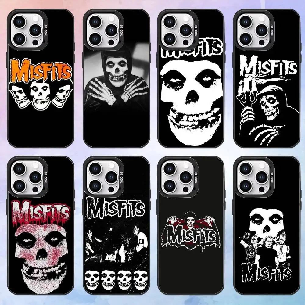 

S-skull Cool M-Misfits Phone Case For iPhone17,16,15,14,13,12,11 Plus,Pro Max Black Candy Matte Shockproof Cover