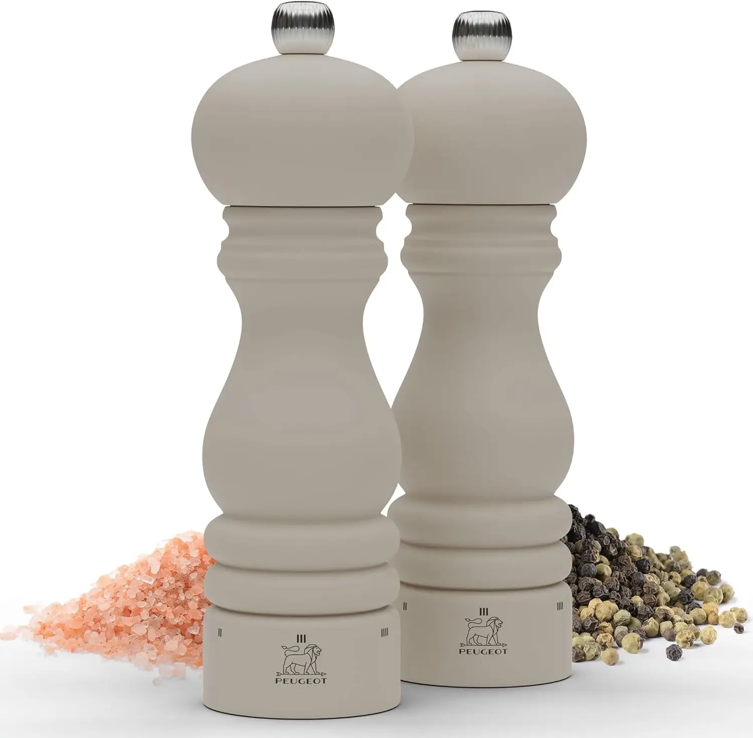 

Paris u'Select 7-inch Salt & Pepper Mill Set - Manual Mills with Adjustable Precision Grinding - Kitchen Seasoning, Stai