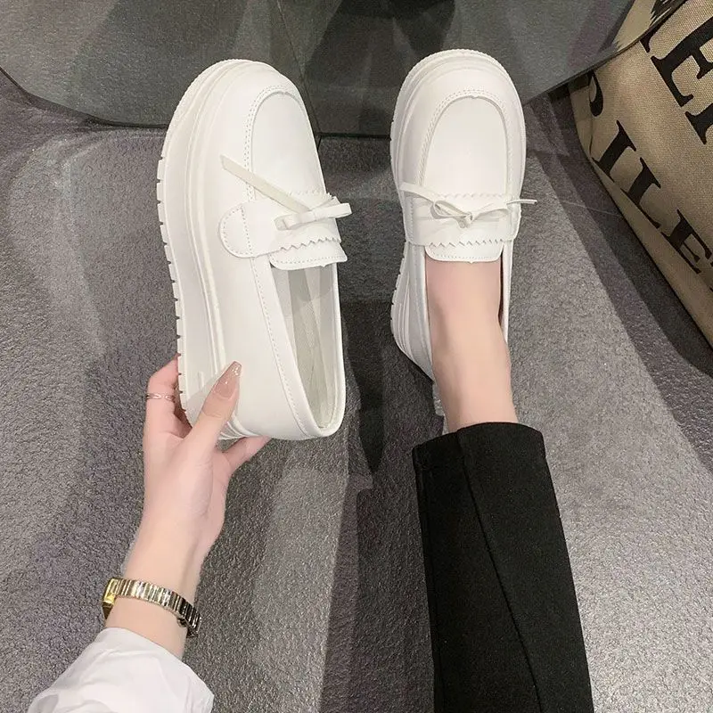 Women's Medical Nurse Shoes Soft Sole Breathable Anti Odor Non Slip Bowknot Thick Bottom Platform Wedge Comfortable Footwear