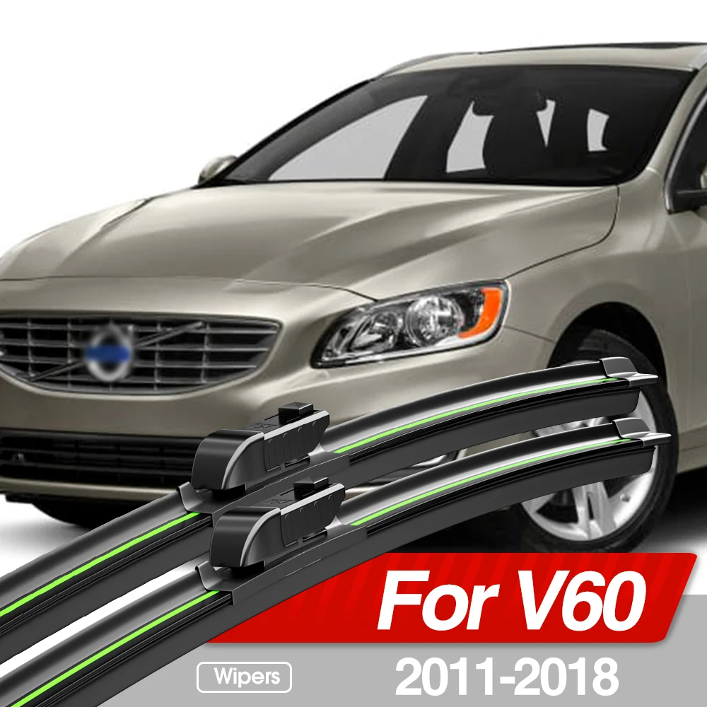 For Volvo V60 2011-2018 Front Windshield Wiper Blades 2pcs Windscreen Window Accessories 2012 2013 2014 2015 2016 2017