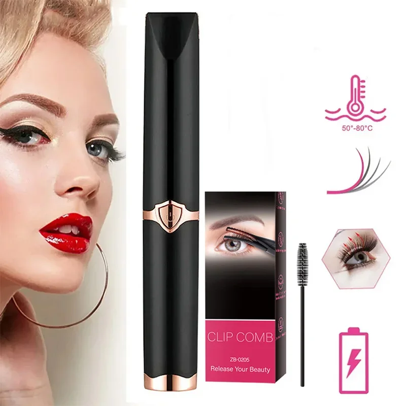 Compact Usb Rechargeable 3D Heated Beauty Eyelash Curler Naturally Ironing Long Lasting Electric Eye Lash Curling Clip for Girls