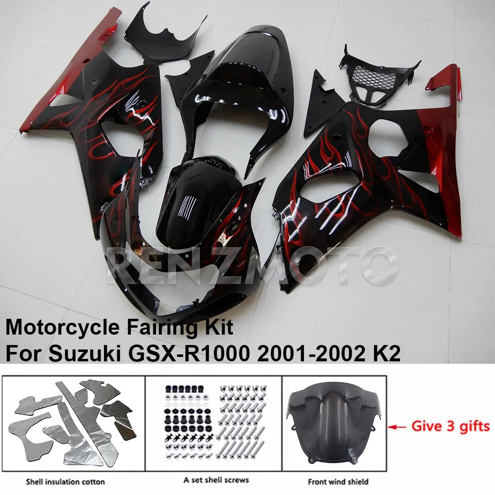 

Motorcycle Set Body Kit Fairing For Suzuki GSX-R1000 2001 2002 K1 K2 GSXR 1000 Plastic Guard Plate Accessories Shell S1001-109a