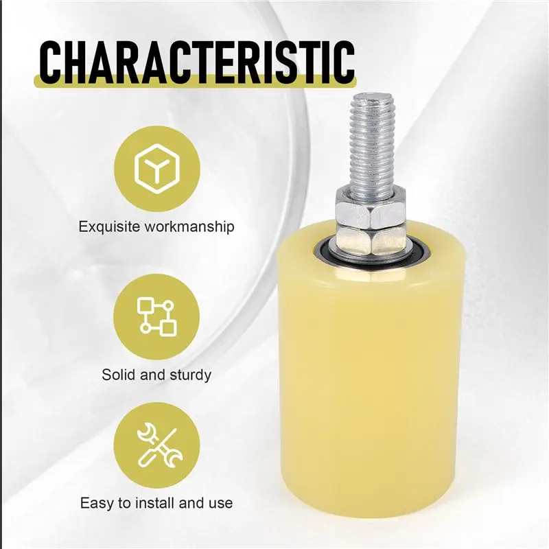 AEE3-2PCS 50X70mm PP Staal Platte Rollager Begeleiden Wiel 6201 M12 Schroef Voor Elektrische Deur Schuifpoort