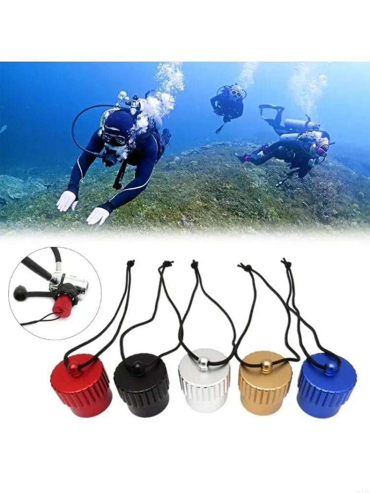 Diving DIN Valves Regulator Dust Plug Caps Attached with Rope Male Threaded