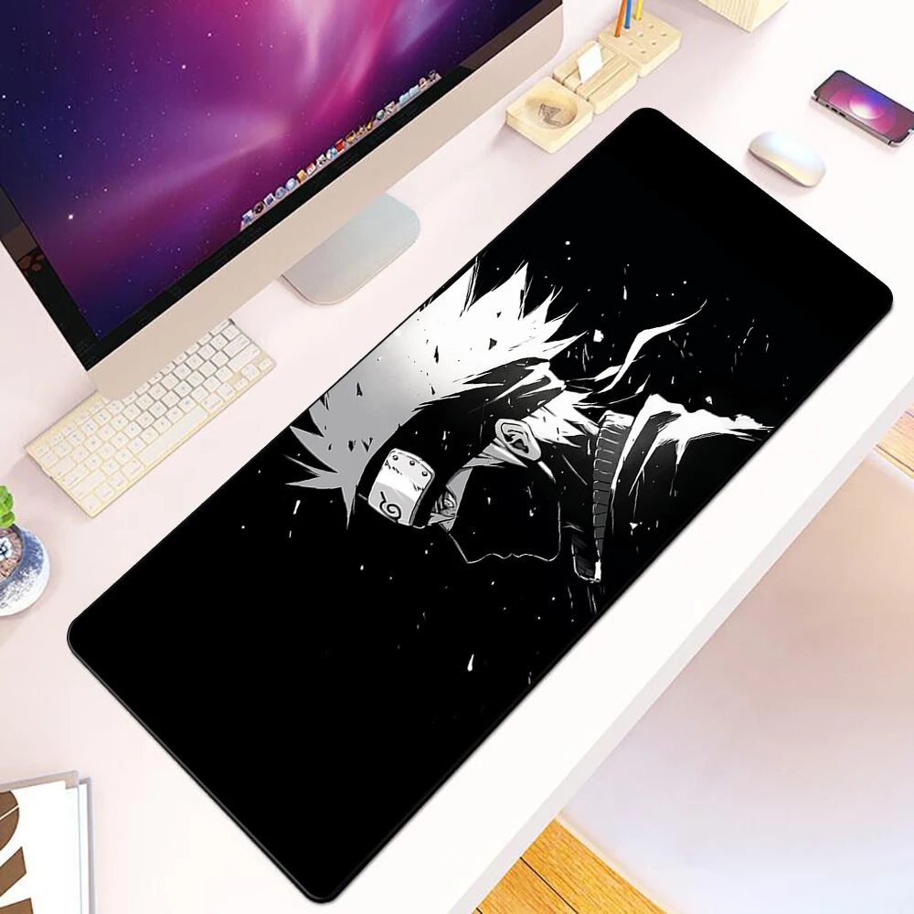 Anime Narutoes Kakashies Mousepad HD Printing Computer Gamers Locking Edge Non-slip Mouse Pad XXL90x40cm Keyboard PC Desk Pad