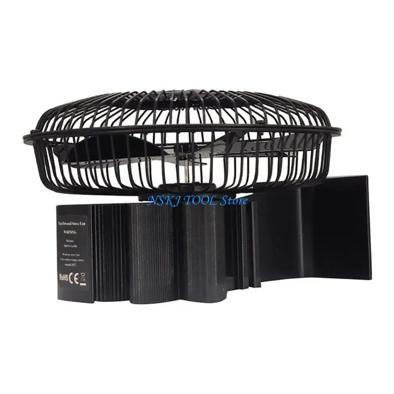 L8RC مدفأة موقد مروحة 6 شفرات تعمل بالطاقة الحرارية مروحة هادئة وفعالة لسجل الخشب صديقة للبيئة أكبر تدفق الهواء غرفة كبيرة #3