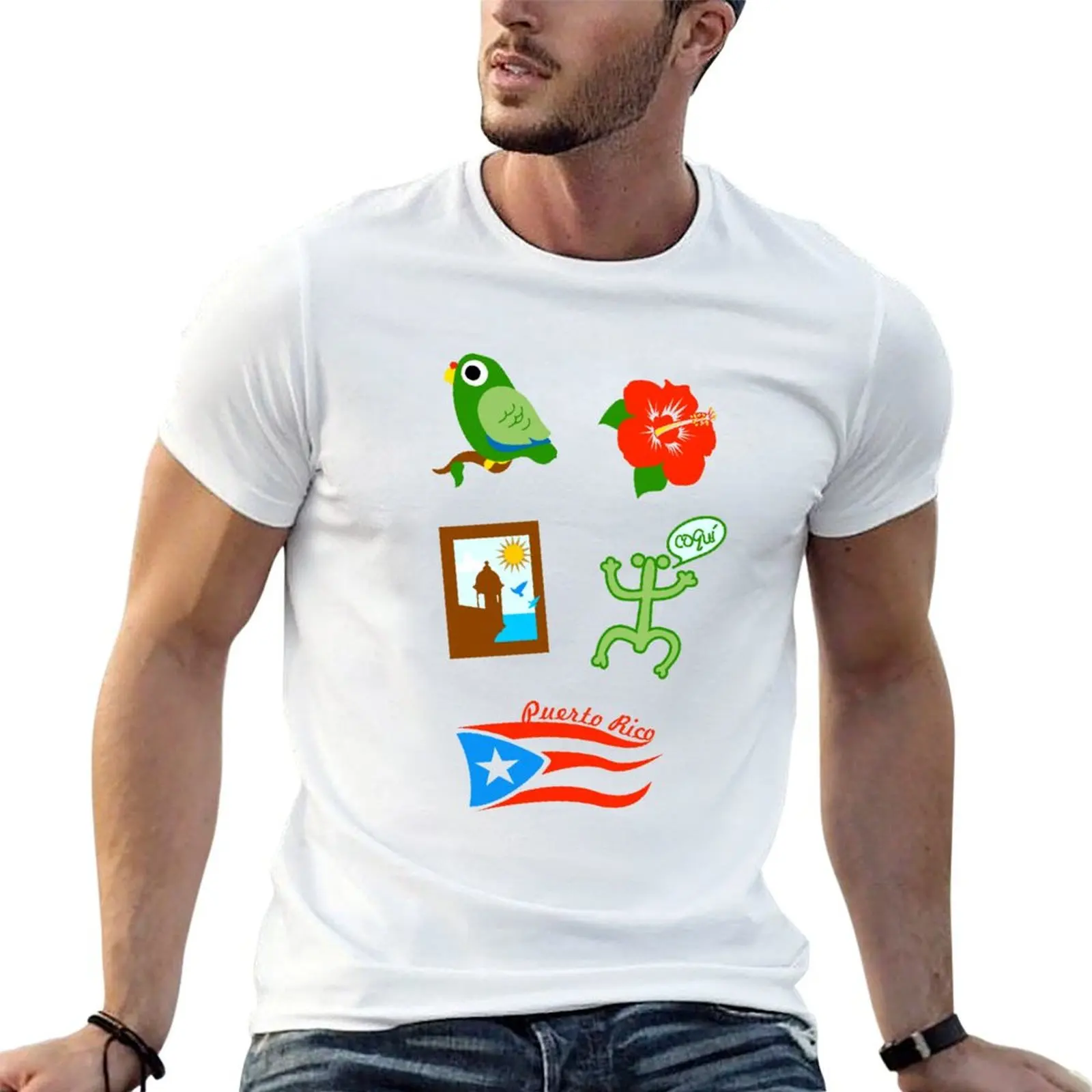 

Symbols Set Garita 5 Coqui Bandera of Hibiscus shirt T-Shirt t Rico Puerto personalised Cotorra