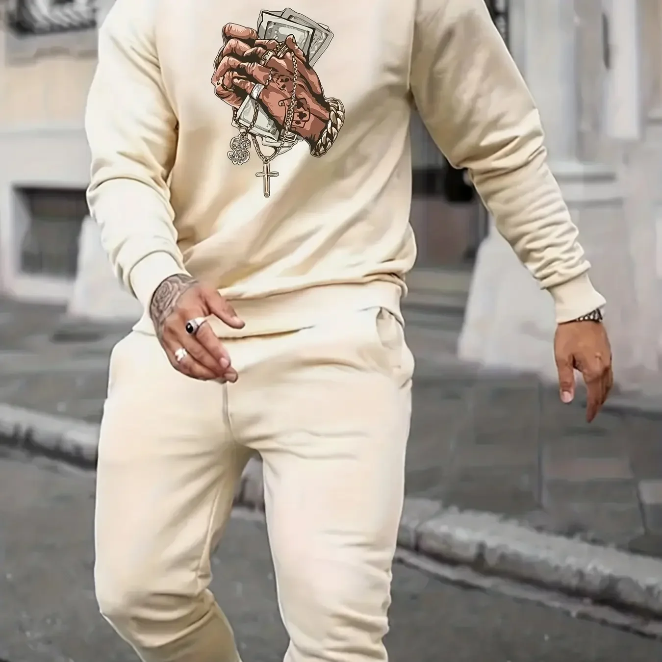 2024 New Men's Autumn Winter Sweater Set With Plush Fashion