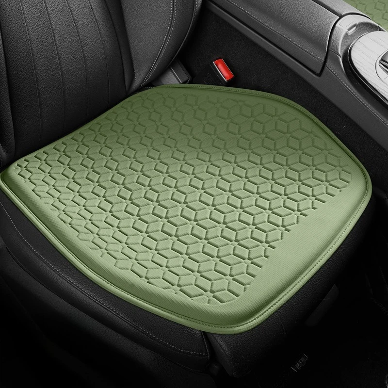 Green Universal Cooling Gel Seat Cushion - TPR Breathable Honeycomb Pad for Car & Office Chair